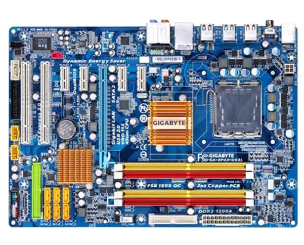 

For GIGABYTE GA-EP43-US3L Desktop Motherboard P43 Socket LGA 775 For Core 2 Pentium D DDR2 16G ATX Original Used EP43-US3L Mainb