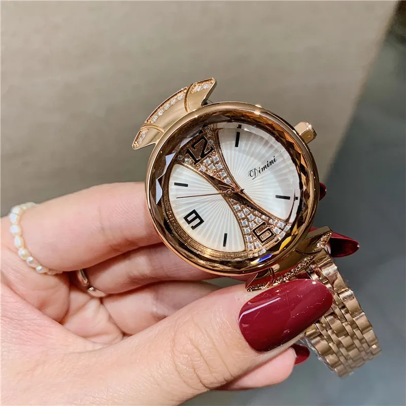 Just Arrived New Canton Tower Design Women Crystals Watches Faceted Glass Full Steel Belt Watch Quartz Water Proof Wrist watch | Наручные