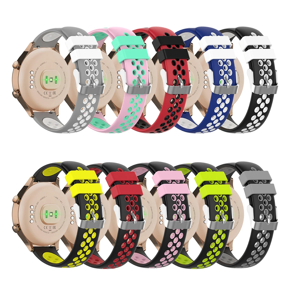 Ремешок силиконовый для LG Watch TicWatch c2 универсальный браслет цвета розового золота