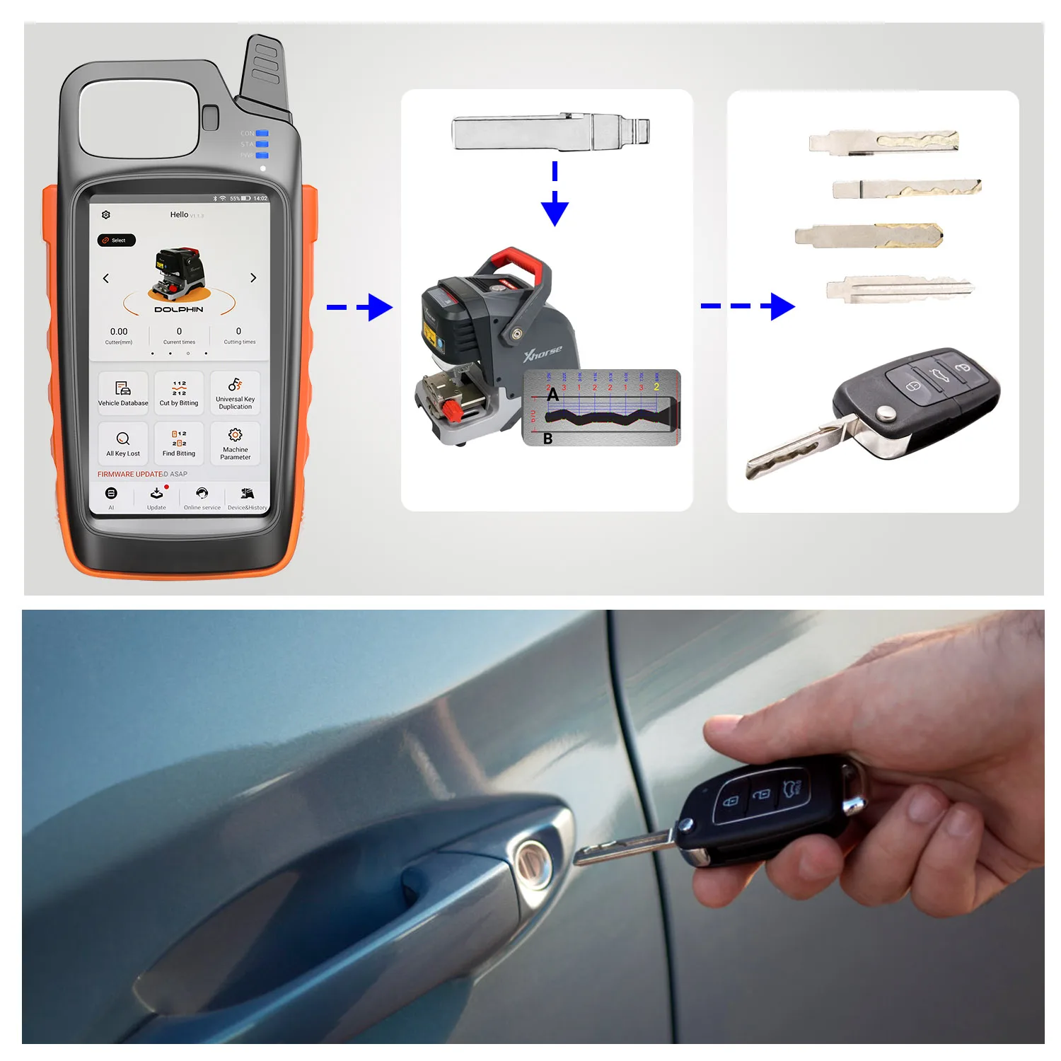 Xhorse VVDI KEY TOOL MAX Remote и чип генератор с поддержкой Bluetooth Wi Fi используется HD ЖК экран