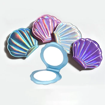 

Beauty Laser Color Cute Makeup Mirror Cosmetic Double-sided Mirror Folding Portable For Travel Fashion Shell Mirror Compact Size
