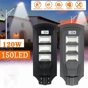 

New 150LED Street Light Wall Lamp 120W LED Solar Light Radar PIR Motion Sensor 3030smd Waterproof for Plaza Garden Yard