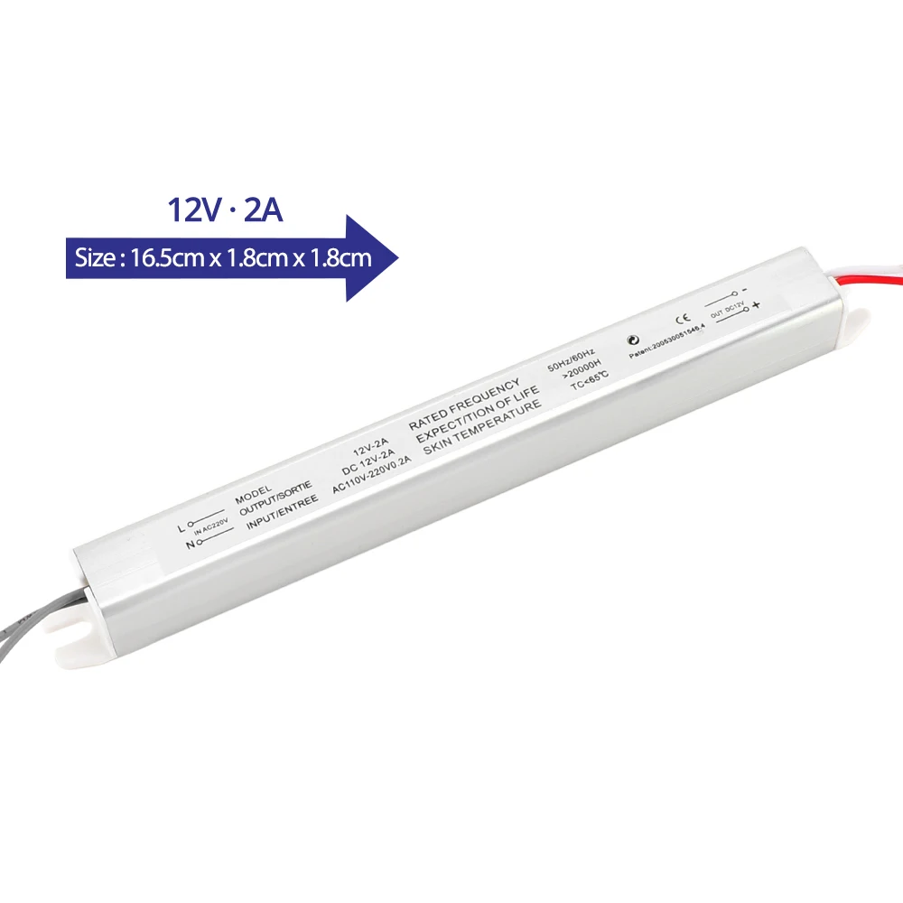 DC12V 1.5A 2A 3A 4A 5A светодиодный драйвер AC110V~ 220V Ультра тонкий светодиодный источник питания Светильник ing трансформатор для тонкий рекламный светильник - Цвет: 12V  2A