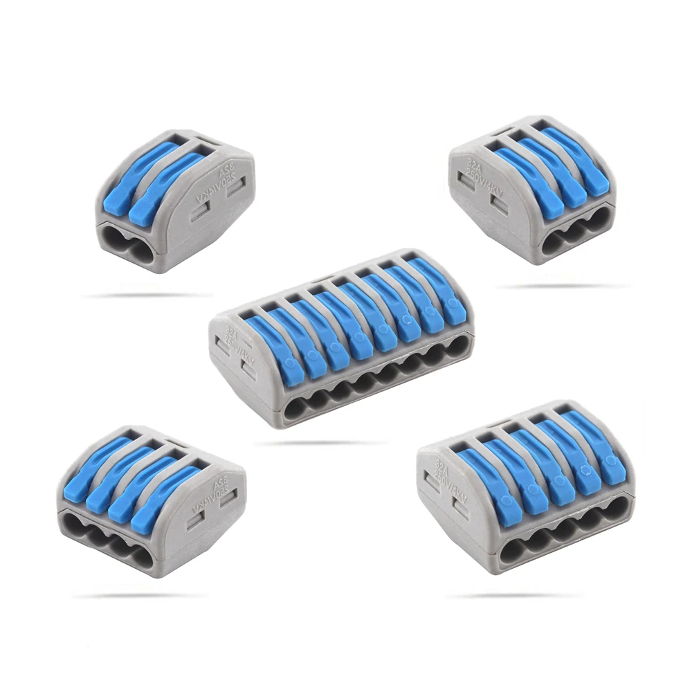 1-10 Universal Electrician Fast Wire Connector Terminal Electrico Block Compact Wiring Splicing Conector Eletrico Tool Set China