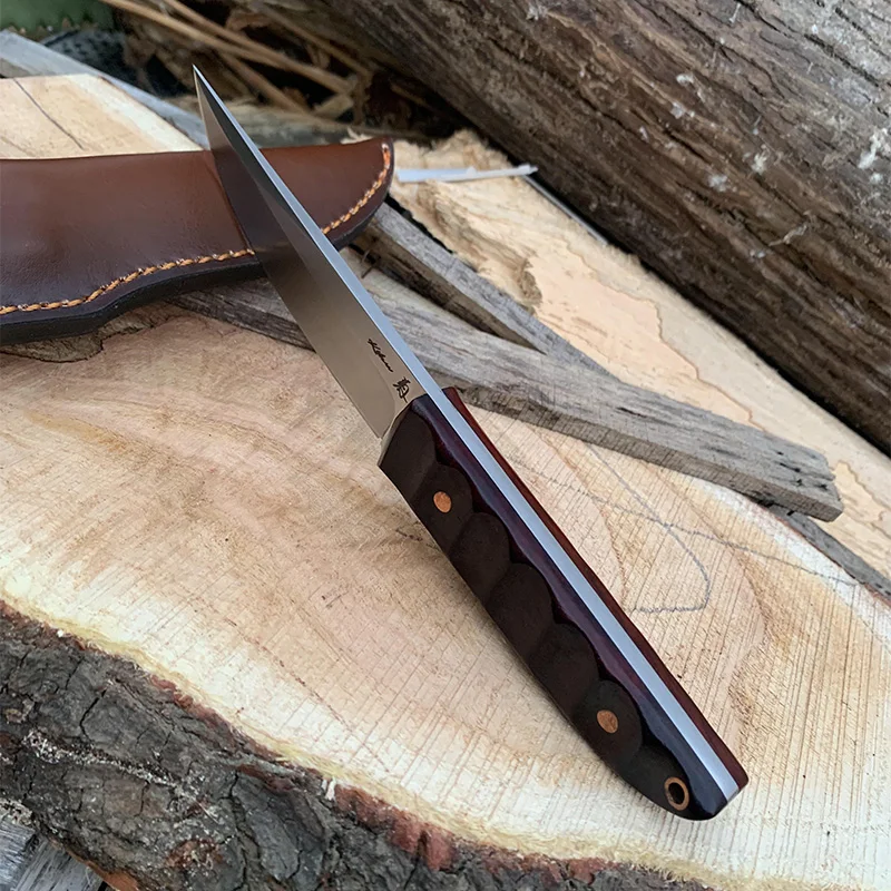 Newst натуральный тонкий нож из сандалового дерева 440C edc охотничий походный прямой нож