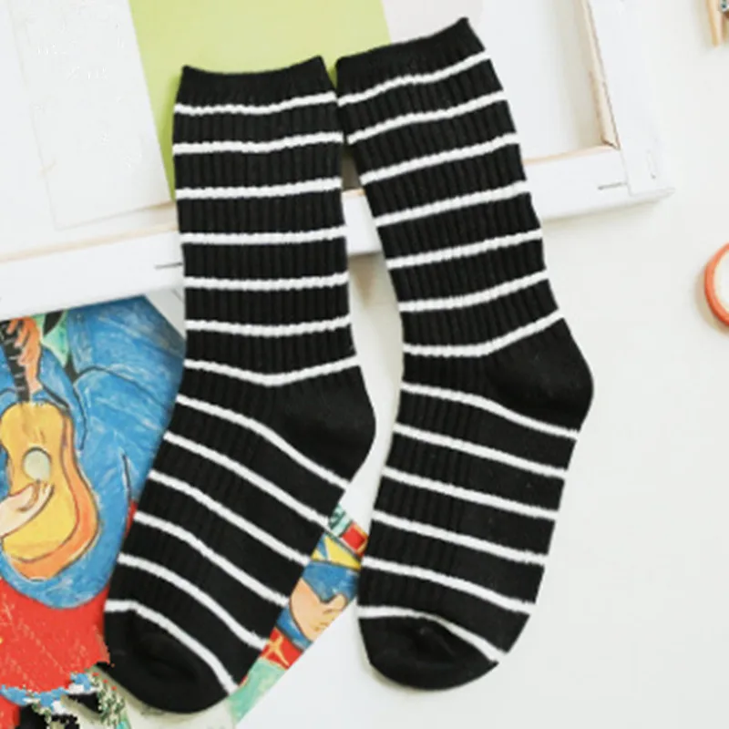 Мягкие хлопковые носки в полоску для маленьких мальчиков и девочек, носки для младенцев, Длинные Гетры, свободные носки, детские носки для девочек и мальчиков 1-8 лет