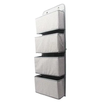 

4 Grid Hanging Clothes Storage Box Organizer Door Hanging Pockets Wardrobe Closet Organizer Shelves Underwear Book Sundries Stor