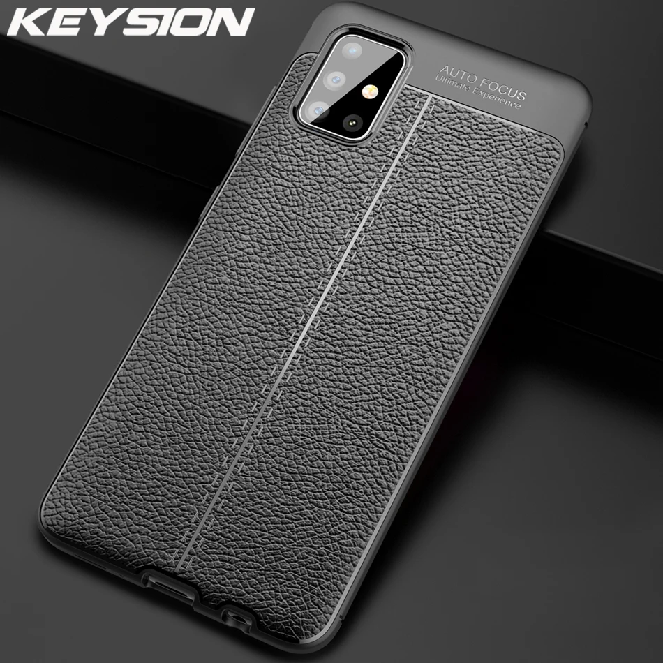 Ударопрочный чехол KEYSION для Samsung Galaxy A51 A71 A81 A91 кожаный силиконовый с зернистой