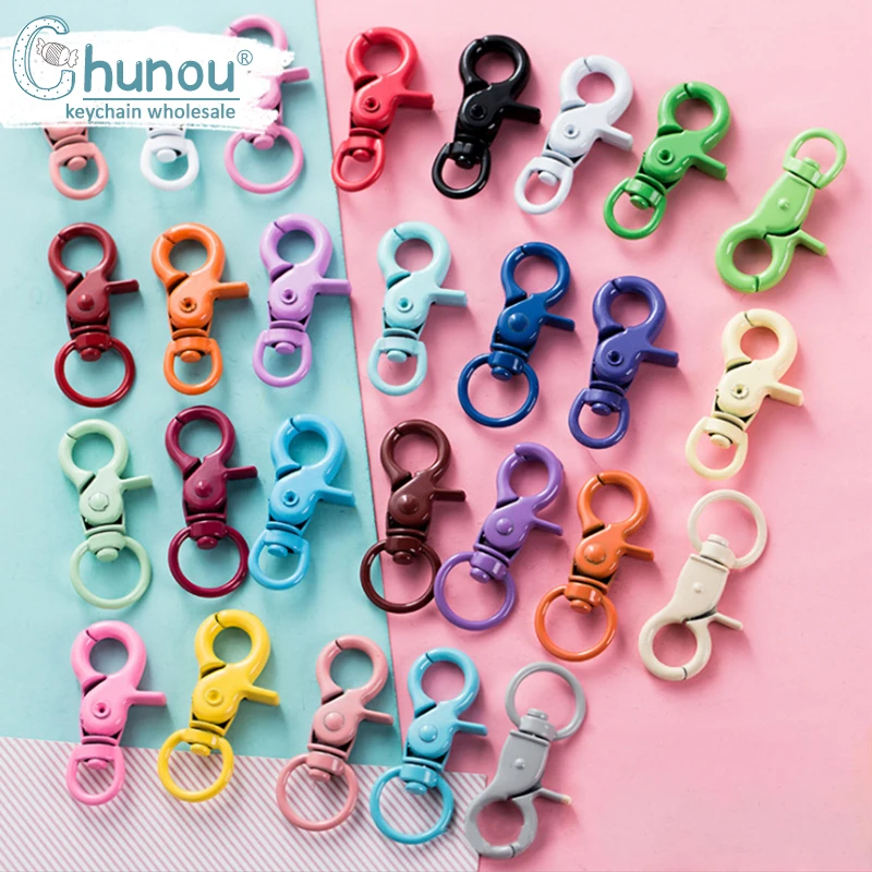 10PCS/Lot 20X43mm Color Painted Keyring Charms Buckle Lobster Lock DIY Chain Handmade Decoration Jewelry Accessories Wholesale | Украшения