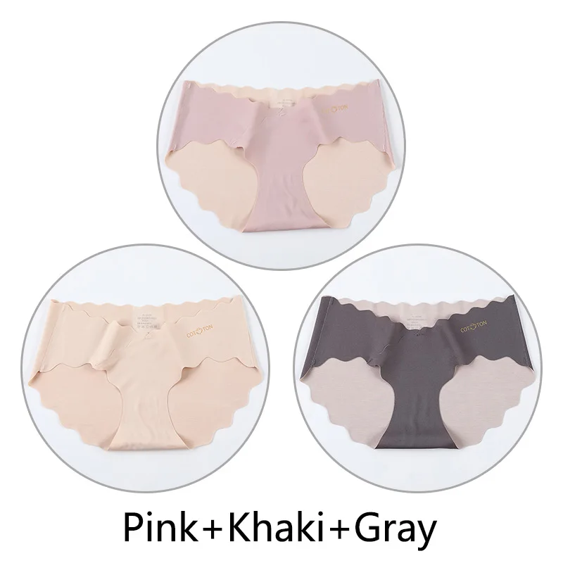 Pink Khaki Gray 3 шт. женские бесшовные трусики для беременных Модальные трусы двухслойные ультратонкое нижнее белье v-образная поддержка живота Белье для беременных - Цвет: Pink Khaki Gray