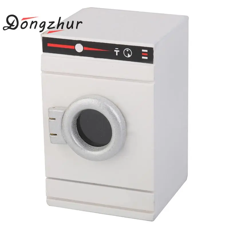 

Dongzhur White Drum Washing Machine Clothes Dryer 1:12 Mini Model DIY Furniture Children DollHouse Model Toy Dollhouse Y9H2