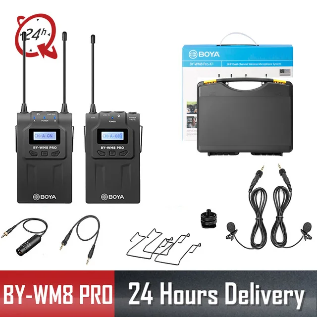 BOYA WM4 Pro K2 K1 BY-WM6 BY-WM5 BY-WM8 UHF Беспроводной микрофон Системы всенаправленный петличный микрофон для ENG DV DSLR - Цвет: WM8 Pro K1