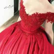 Vestido de Noiva Princesa красное свадебное платье размера плюс кружевные свадебные платья недорогие свадебные платья с открытыми плечами атласные на заказ