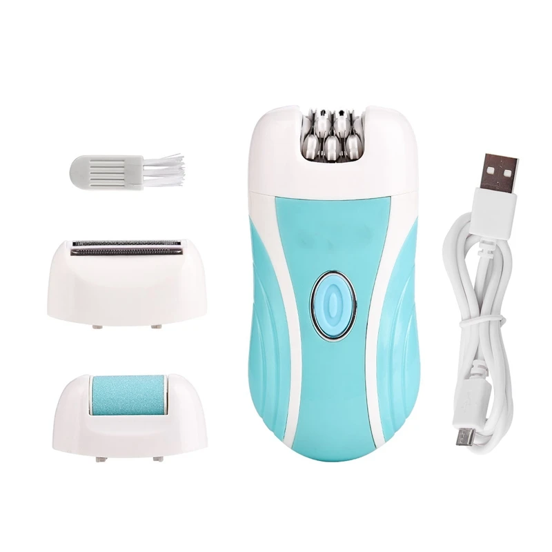 

Hot 3 in 1 Rechargeable Lady Epilator Women Electric Trimmer Hair Removal Depilador Shaver Razor Callus Dead Skin Remover Foot C