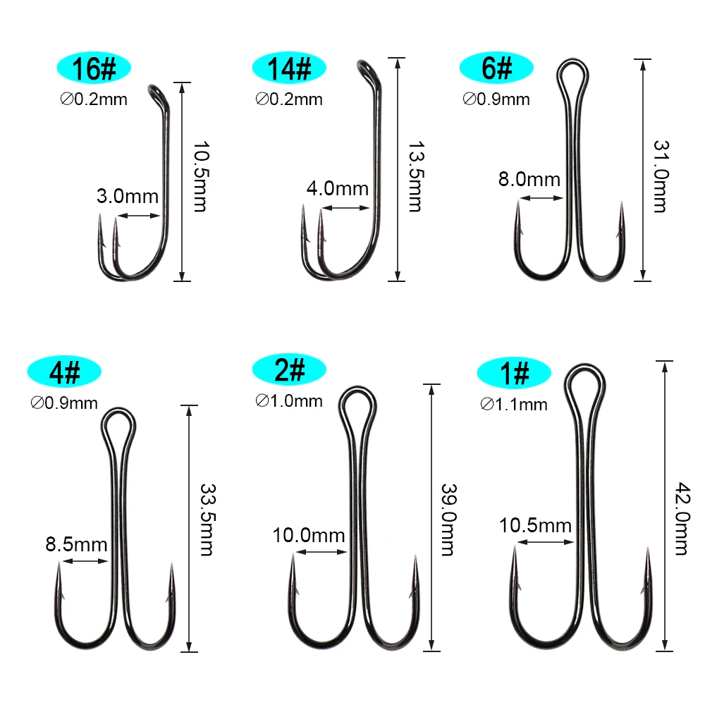 HuntHouse fishing double hook Stainless Steel weedless winter double hooks  super sharp for saltwater fishing tackle
