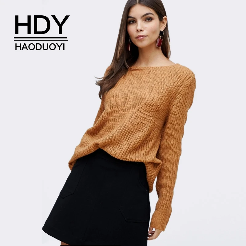 HDY Haoduoyi 2019 новый модный осенний Женский Повседневный Элегантный Топ с длинным