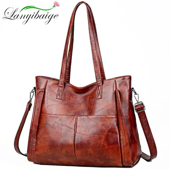 

2019 PU Leather Handbags Big Women Bag High Quality Casual Female BagsTote Shoulder Bag High capacity Bolsos sac main femme
