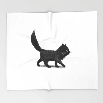 

Cat Cartoon Throws for Sofa Cute Kids Design Creeping Cat Blankets Christmas Decorations for Home Custom Blanket