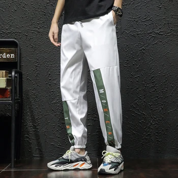 

2020 Spring and Summer New Japanese Trend Stitching Printing Large Size Casual Pants Men's Casual Regular Pencil Pants