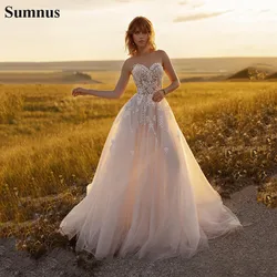 Sumnus Bohemian Wedding Dresses With Cape Lace Appliques Sweetheart Cheap Robes De Mariee Beach Boho Bridal Gowns Custom Made
