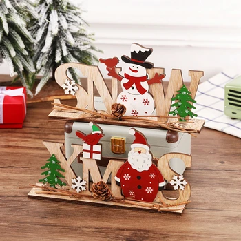 

QIFU Christmas Wooden Ornament Merry Christmas Decor for Home 2020 Navidad Noel Cristmas Decor Xams Gifts New Year's Decor