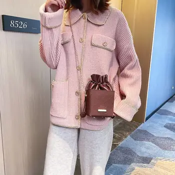 

New Fashion Classic Solid Color Women Drawstring Bags PU Leather Elegant Ladies Bag Retro Classic Crossbody Handbags