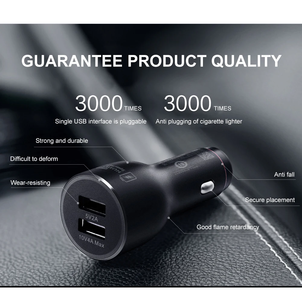 Автомобильное зарядное устройство HUAWEI CP37 Supercharge 2 40 Вт Max 10 в 4A Dual USB 5A с кабелем type C для HUAWEI Mate30 Mate20 PRO Mate20 RS