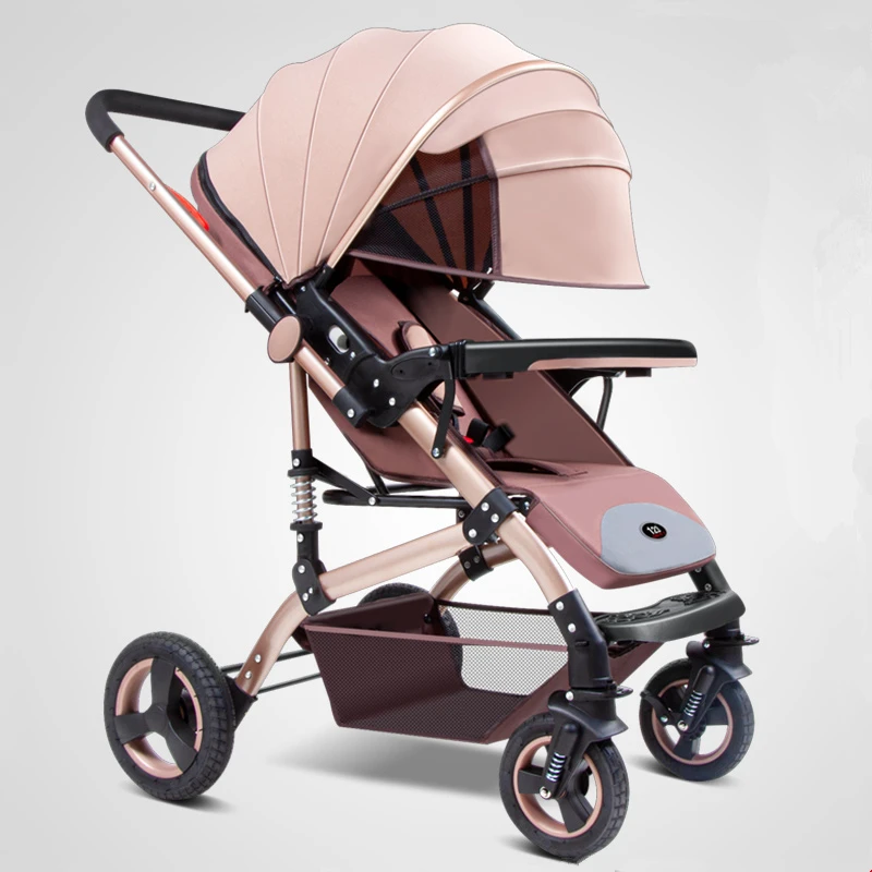 

Adjustable Luxury Baby Stroller 3 in 1 Portable High Landscape Reversible Stroller Hot Mom Pink Stroller Travel Pram Pushchair