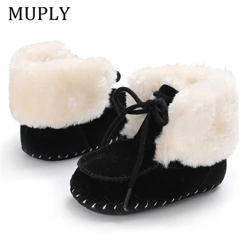 

2020 Winter New Infant Toddler Baby Boy Girl Soft Sole Crib Newborn Non-slip Shoes Sneaker Winter Warm Solid Boots 0-18 Months