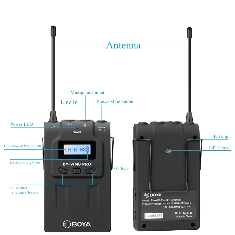 BOYA BY-WM8 Pro K1 микрофон конденсаторный беспроводной микрофон Система аудио видео приемник-записывающее устройство для камеры Canon Nikon sony