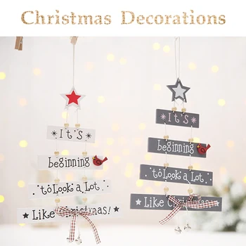 

2021 New Year Natural Xmas Elk Wood Craft Christmas Tree Ornament Christmas Decorations Natural Wood Hanging Pendants Party New