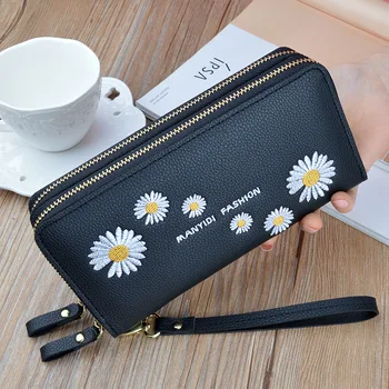 

New Style Double Zipper Wallet Ladies Long Clutch Fashion Small Zou Ju Double Wallet Female Large-capacity Coin Purse Phone Bags