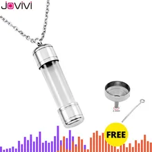 JOVIVI 1x Нержавеющая сталь акриловый контейнер-цилиндр трубка урна памятная подвеска Мемориал ясень Keepsake кремации ювелирные изделия