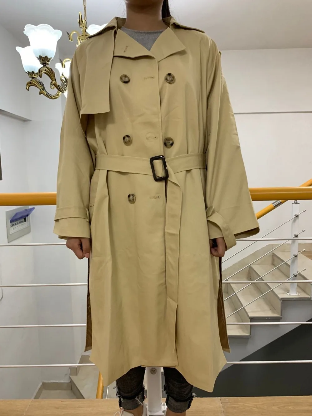 Брендовый Модный классический женский плащ большого размера с поясом, пальто, ветровка Abrigos casaco feminino