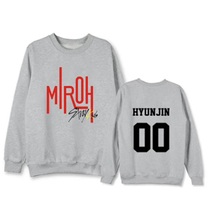 HYUN JIN Grey Новые детские толстовки с капюшоном с надписью «MIROH Member»; цвет черный, серый, белый; сезон весна-осень; SEUNGMIN MINHO FELIX - Цвет: HYUN JIN Grey
