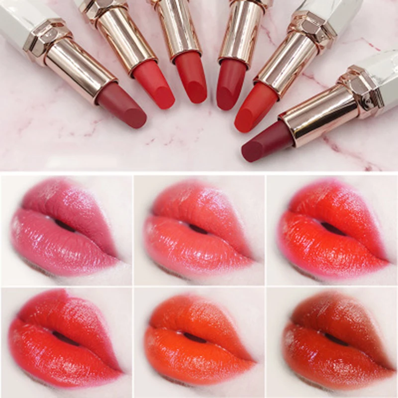 

ZHENDUO 6 colors Moisturizing velvet Matte Lipstick Makeup Lipstick Long Lasting Waterproof red lip stick makeup