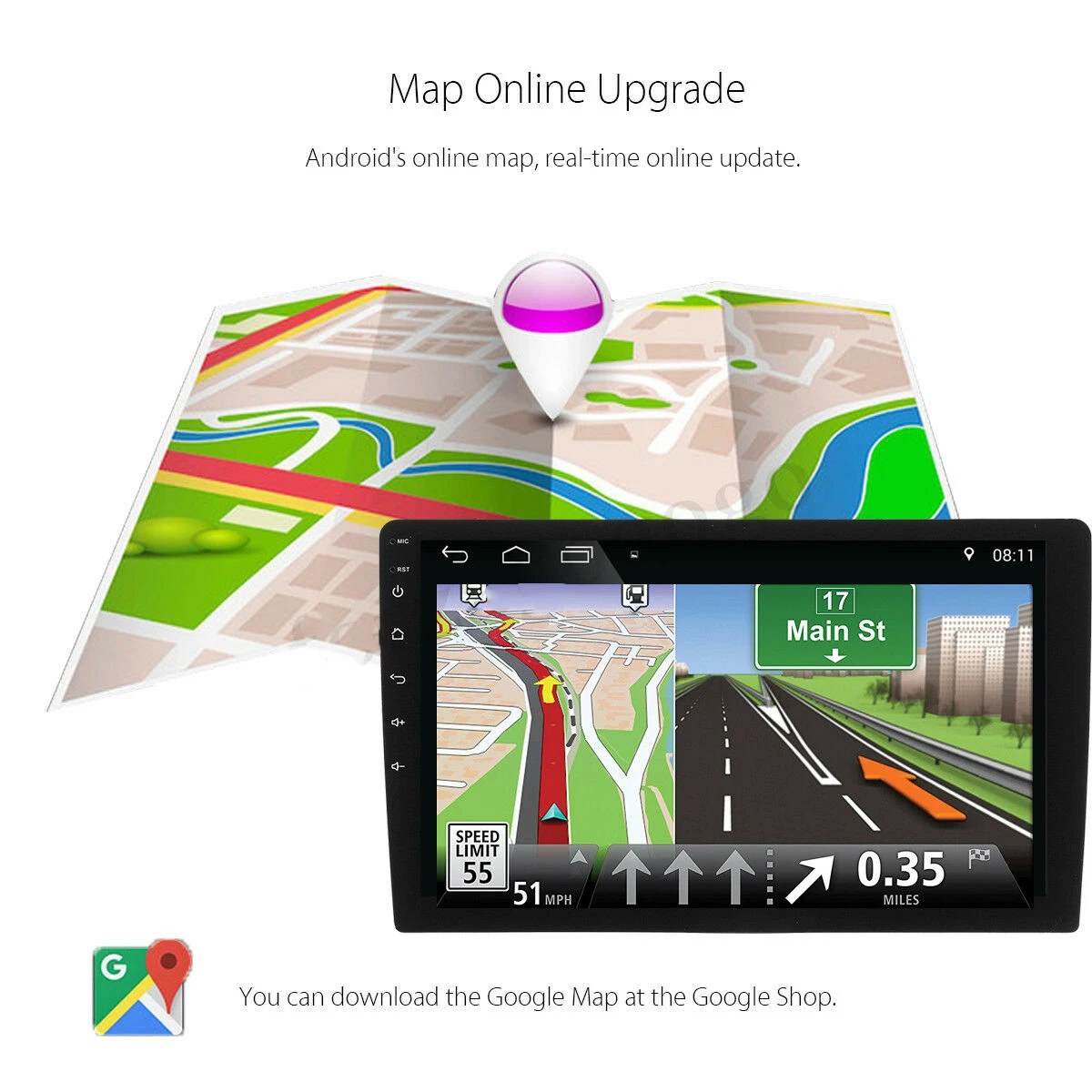 Vehemo 2 г+ 32 г два Din грузовик навигатор gps навигация OBD функция Универсальный Android 6,0 DVD автомобильный gps навигация большой экран