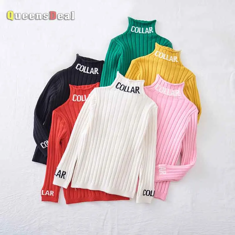 

MERI AMMI Girl Boy Clothing Winter Long Sleeve WarmTurtleneck knitted Sweater For 2-7 Year Children