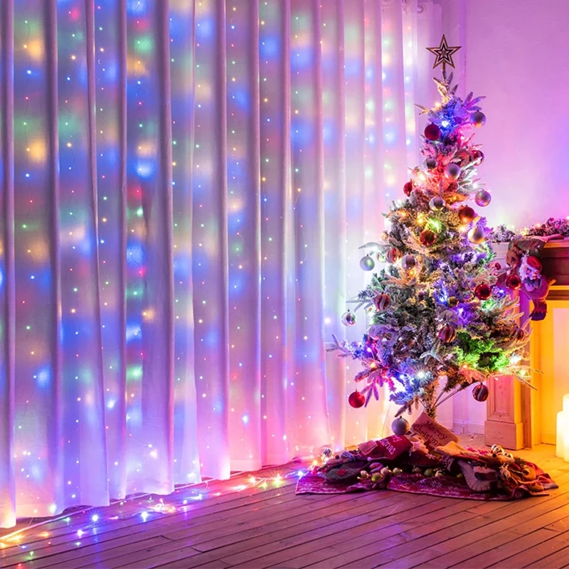 

LED Christmas remote control Curtains String Light Fairy Lights Garden Decoration Indoor Copper wire Light string Home Bedroom