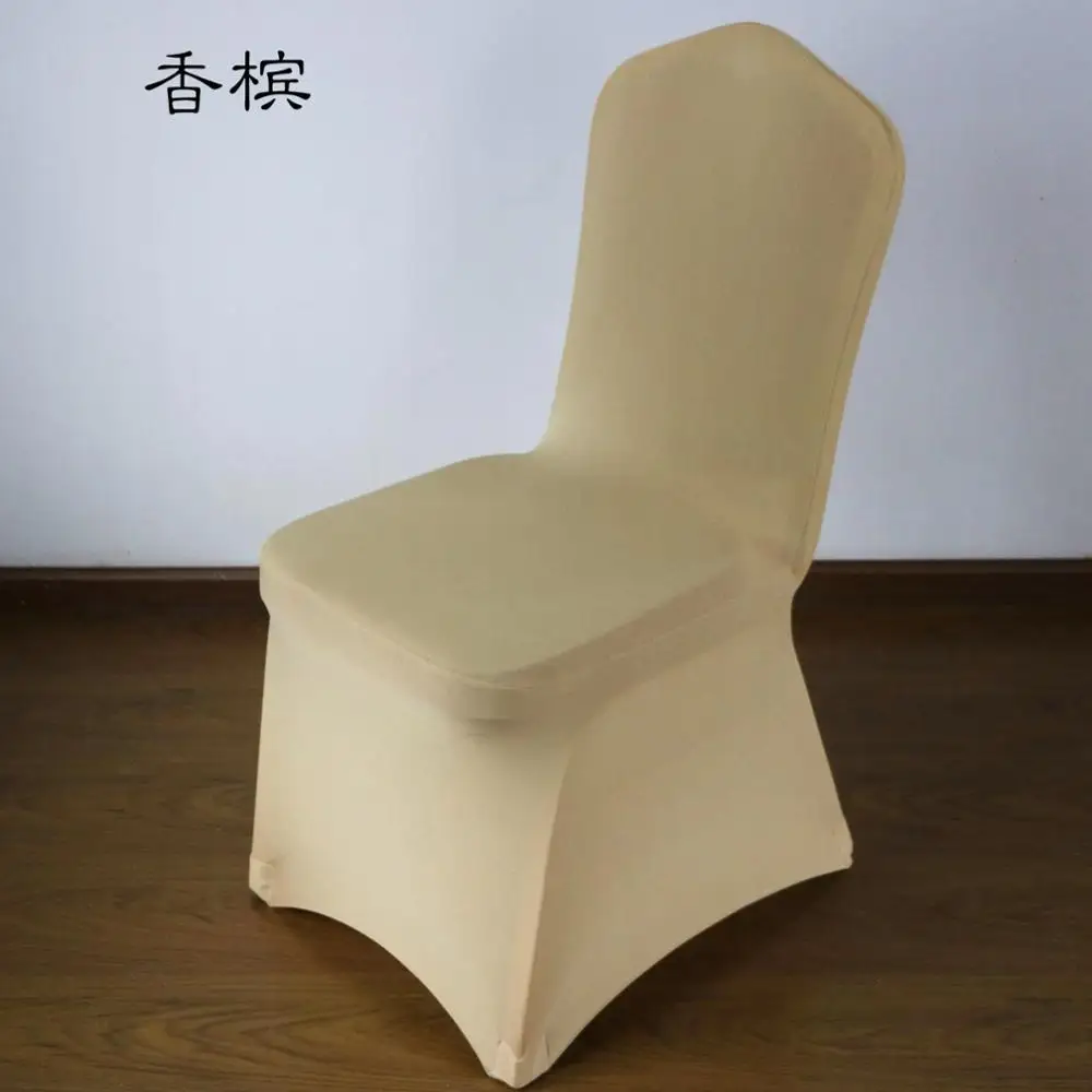 Чехол для свадебного стула весь пакет тип спандекс эластичные чехлы на кресла Белый стрейч Универсальный полиэстер Банкетный гостиничный чехлы для сидений - Цвет: Champagne