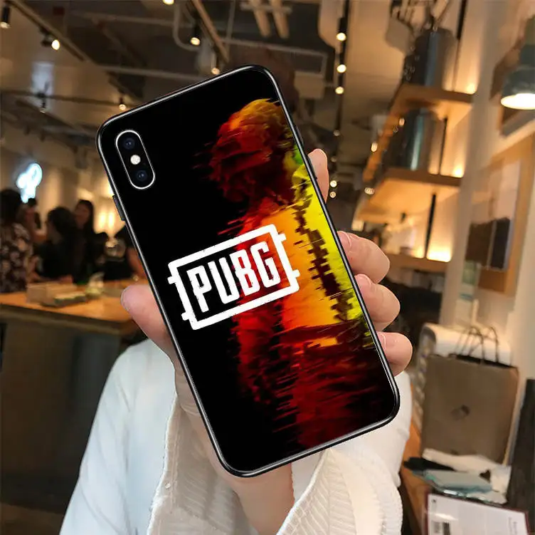 PUBG игровой черный мягкий Уретановый Термопластик(tpu) силиконовый чехол для телефона iPhone MAX XR XS X10 5 5S 5SE 6 6S 7 8 6plus 6splus 7plus 8plus - Цвет: TPU