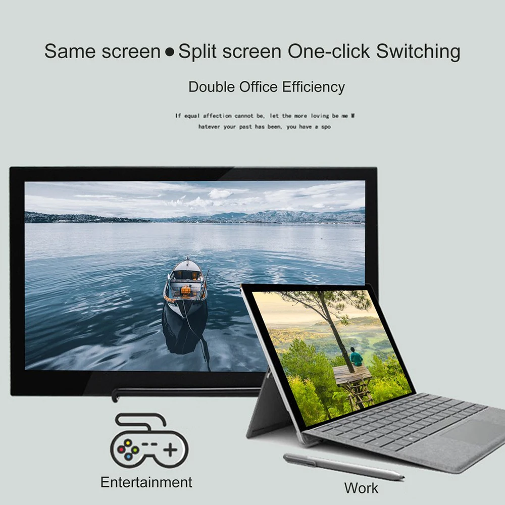 13.3 inch Portable Display LED Monitor 1366x768 HD IPS Display Computer Monitor HDMI-Compatible TV for PS4 Pro/Xbox/Phone
