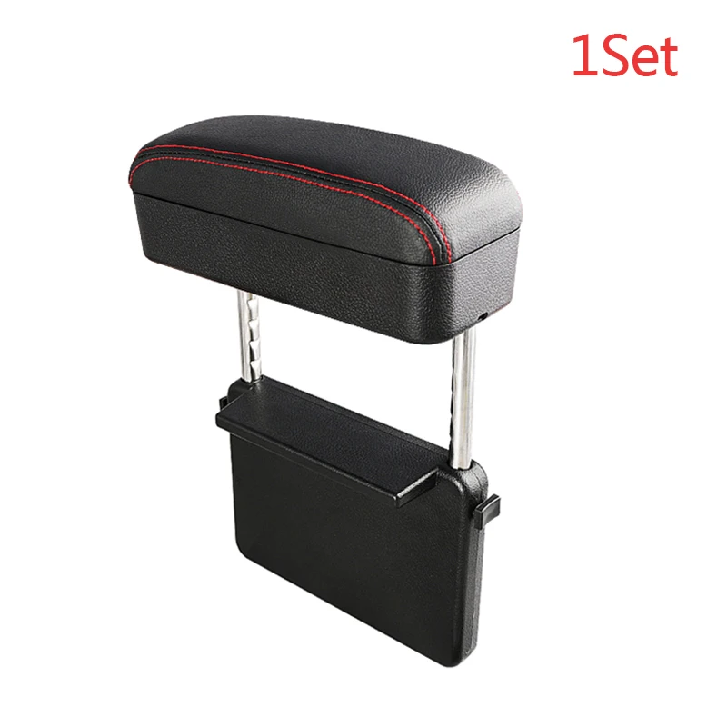 Ящик для хранения в подлокотнике автомобиля, органайзер для автомобильных сидений, ящик для внутренних сидений, щелевая сумка для хранения для рук, товары для поддержки, аксессуары - Название цвета: 1 set Black Red