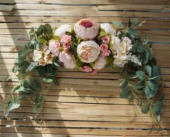 

European Style Simulation Flower Decorative Wreaths Door Hanging Ornaments Wedding Christmas Flower Garland Lintel Vines