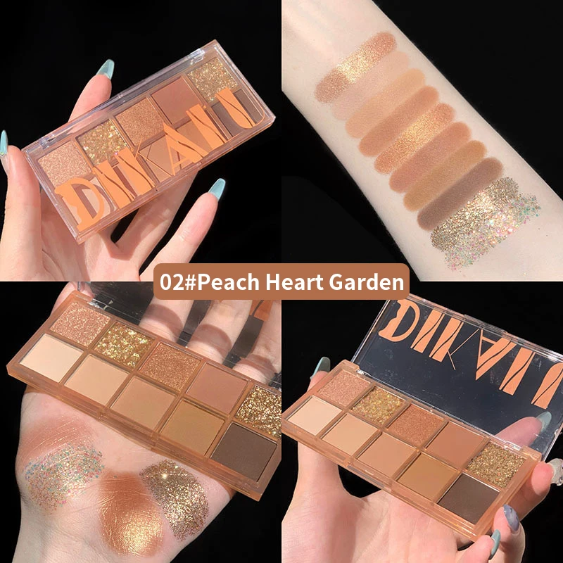 10 Colors Eyeshadow Palette Pearly Matte Eye Shadow Shiny Sequins Shadows Pigments Long Lasting Korean Makeup Cosmetics eye shadow eye shadow plate