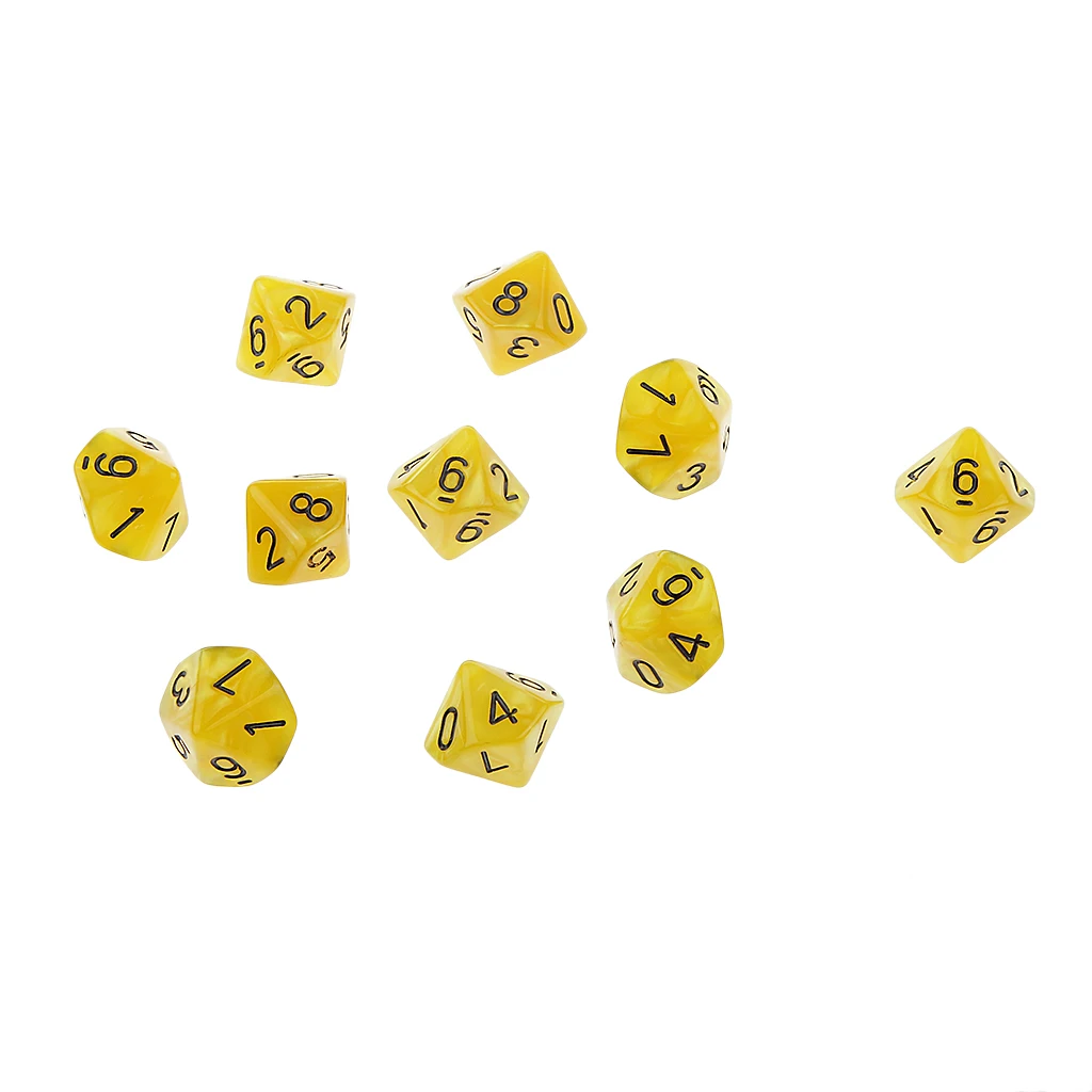 20x 22mm Ten Sided Dice D10 for Playing Dungeons D&D TRPG Roleplay Game Toys Party Gambling Dices Game Digital Dices