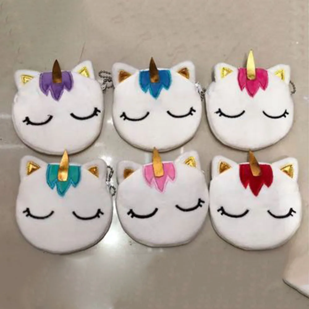 1pc random 1 шт. новая сумка для монет для женщин и девочек с рисунком единорога, кошельки для монет, цветная маленькая сумка для детей, кошелек для путешествий - Цвет: 1pc random