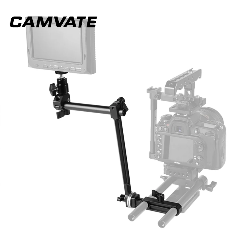 Поддерживающий вал для монитора камеры CAMVATE DSLR с разъемом arri Rosette и адаптером с зажимом стержня 15 мм C2274