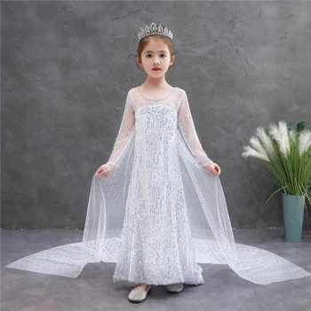 

Fancy Princess Elsa Anna Girls Dress Christmas Carnival Costume Kid Wedding Party Sequin Dresses Cosplay Clothes Frozen2 Vestido