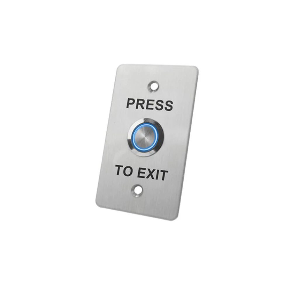 Tangxi Botón de Control de Acceso de Puerta DC12~24V Interruptor de Control de Acceso de Puerta de Metal Botón de liberación de Salida de Acero Inoxidable para Seguridad de Control de Acceso 